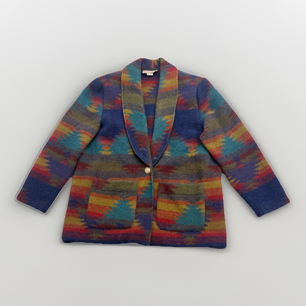 VTG Starfire Wool Blend SZ 16 Jacket Southwestern Blanket Style Western